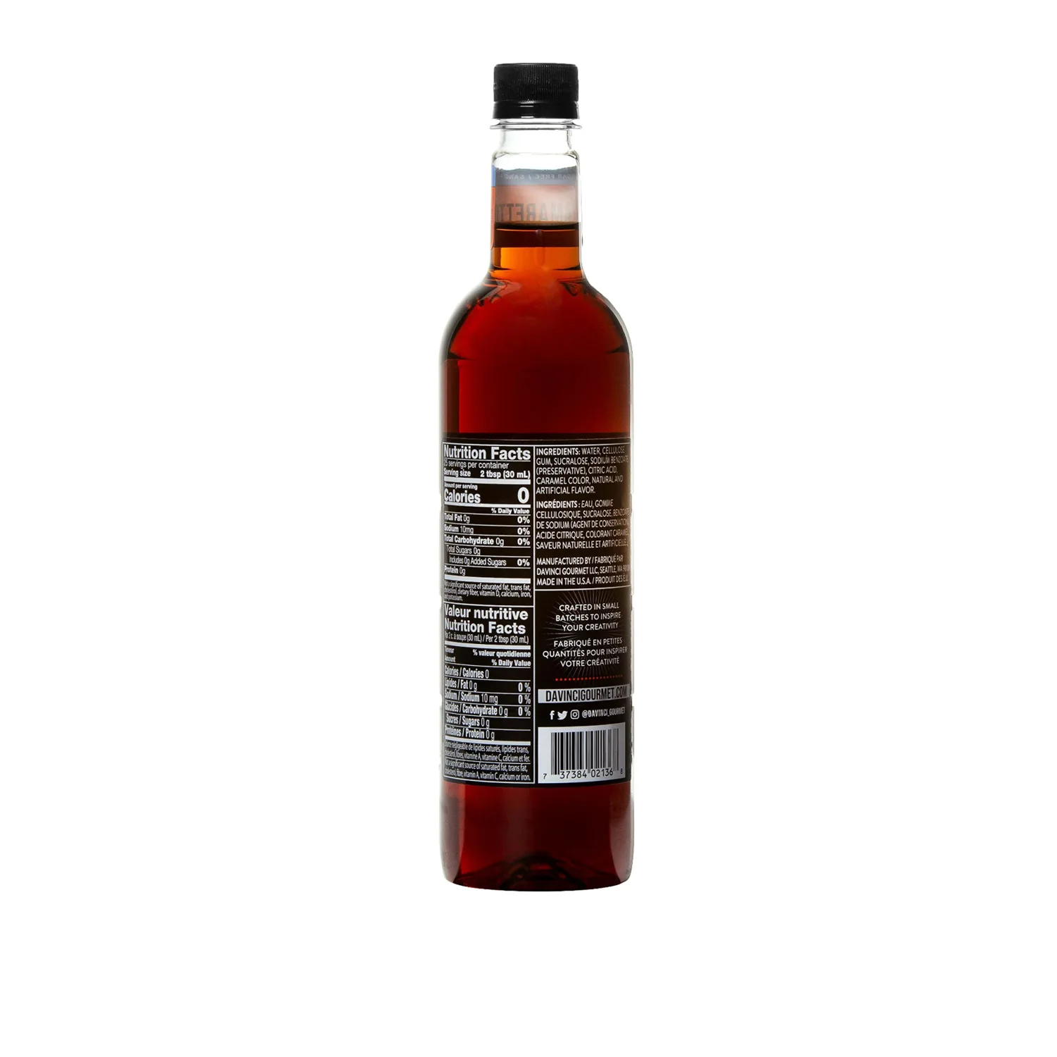 DaVinci Gourmet Sugar-Free Amaretto Syrup, 25.4 Fluid Ounces (Pack of 4)