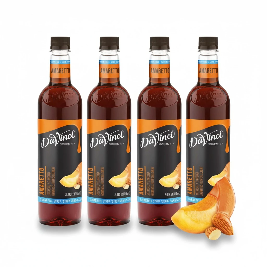 DaVinci Gourmet Sugar-Free Amaretto Syrup, 25.4 Fluid Ounces (Pack of 4)