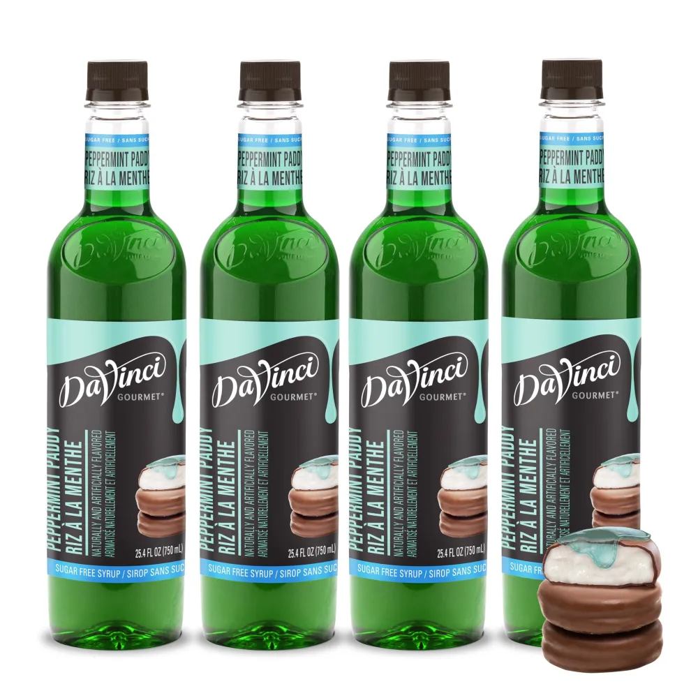 DaVinci Gourmet Sugar-Free Peppermint Paddy Syrup, 25.4 Ounce (Pack of 4)