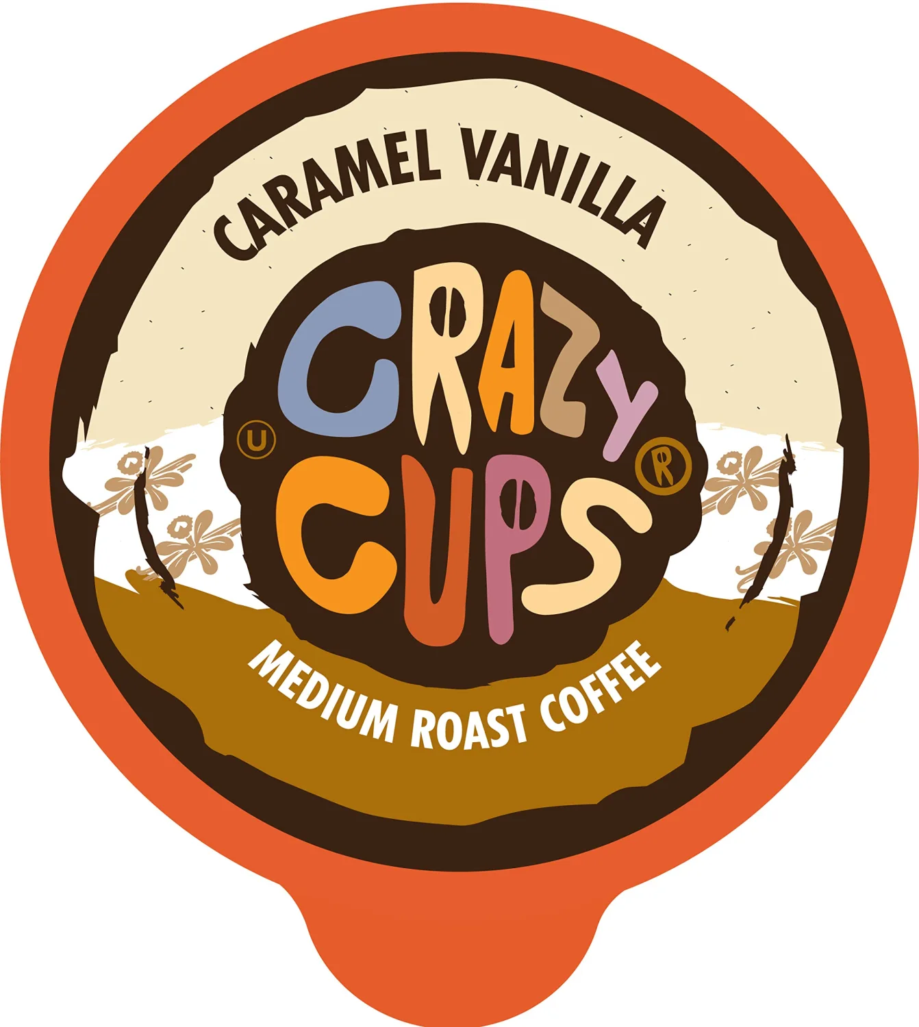 Crazy Cups Flavored Coffee Pods, Caramel Vanilla, Single Serve for Keurig K Cups Machines, Medium Roast in Recyclable Pods(Pack of 1, 22 Count Total)