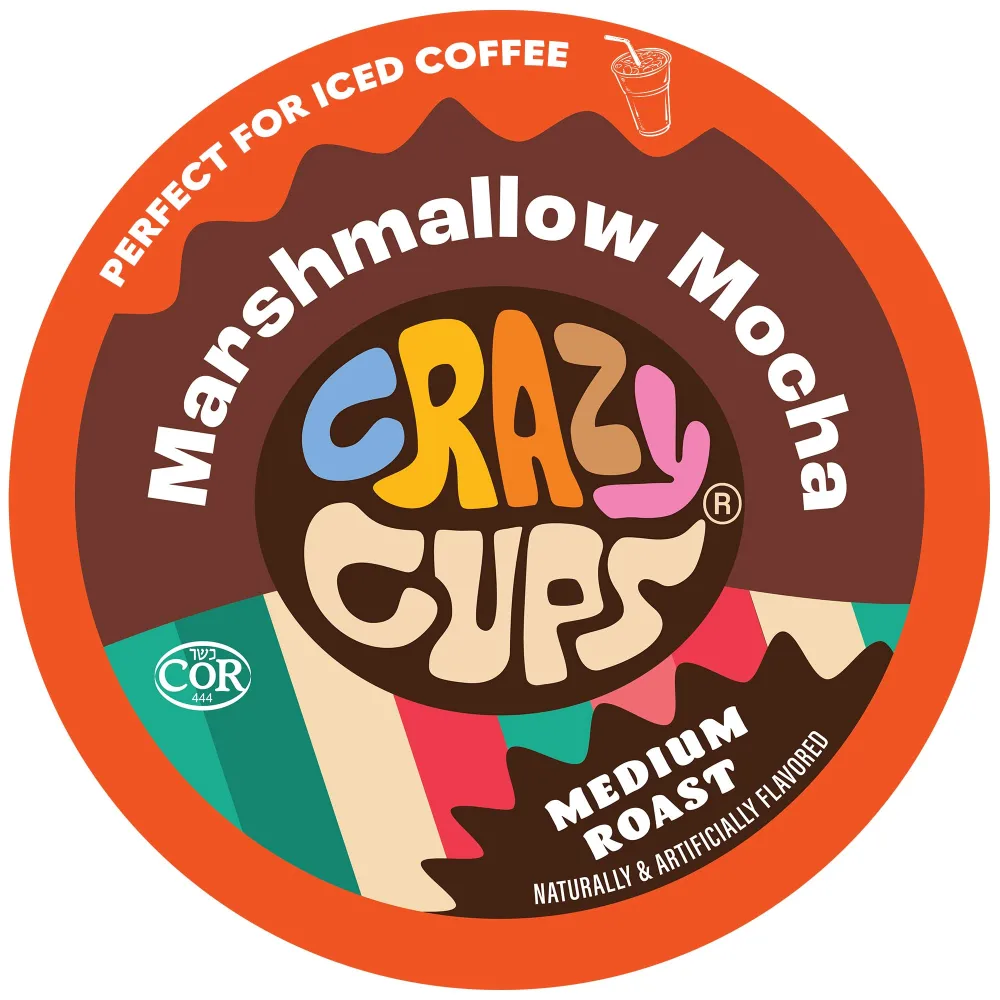 Crazy Cups Flavored Marshmallow Mocha Chocolate Coffee, Single Serve for Keurig K Cups Machines, Hot or Iced, Medium Roast in Recyclable Pods, 22 Count (Pack of 1)