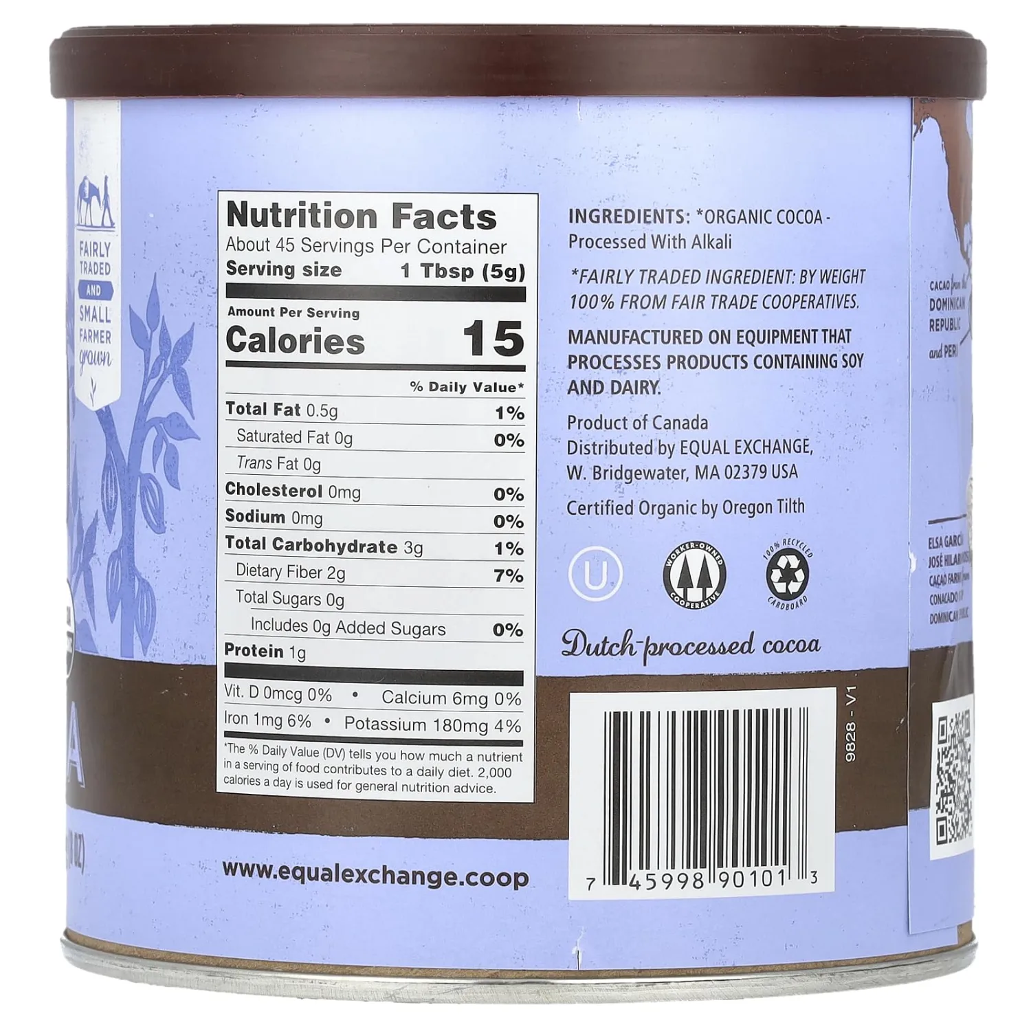 Equal Exchange , Can Baking Cocoa 8 Ounce
