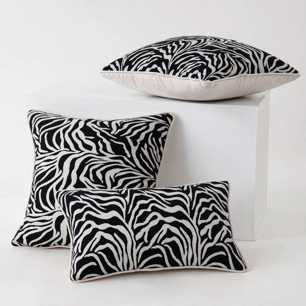 Black And White Zebra Print Cushion Cover