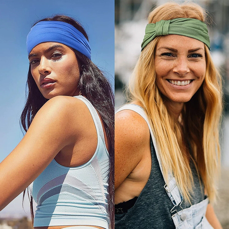 Women's Fashion Solid Colour Stretchy Sports Hairband