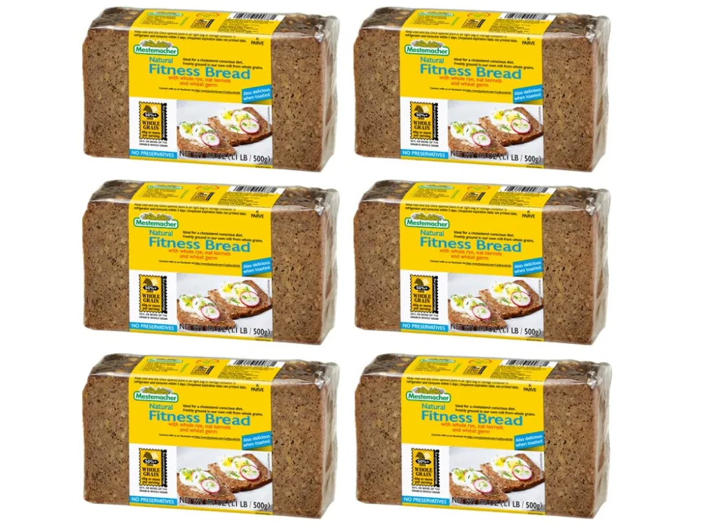 Mestemacher Whole Grain Bread (Fitness, 17.6 oz, pack of 6)