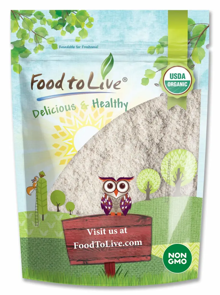 Food to Live Organic Brown Rice Flour, 3 Pounds - Non-GMO, Finely Ground from Long Grain Rice, Unbleached, Untreated, Vegan Meal, Kosher, Bulk Powder, High in Protein, Sodium Free