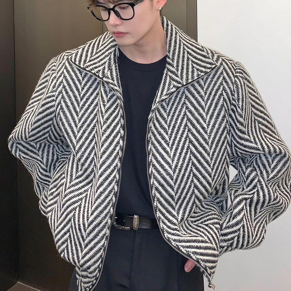 Men's Textured Knitting Wool Coat
