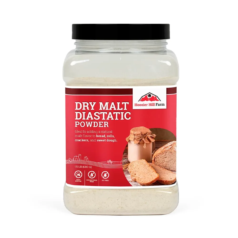 Hoosier Hill Farm Dry Malt (Diastatic) Baking Powder, 1.5LB (Pack of 1)
