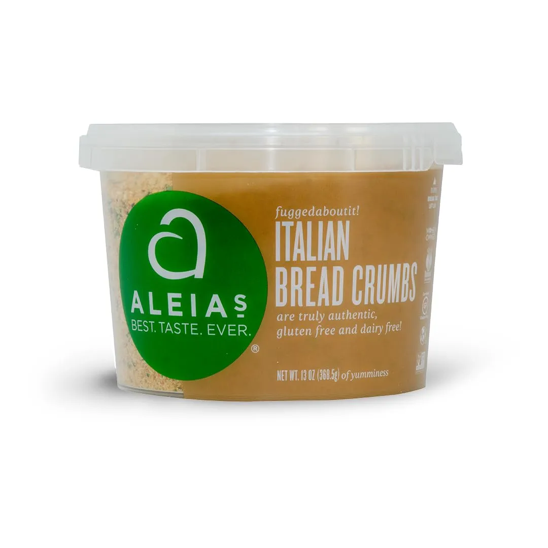 ALEIA’S BEST. TASTE. EVER. Italian Bread Crumbs – 13 oz / 1 Pack - Authentic Taste, Breading for Gluten Free Recipes, Certified Gluten Free, Non-GMO, Dairy Free, Low Sodium, Kosher