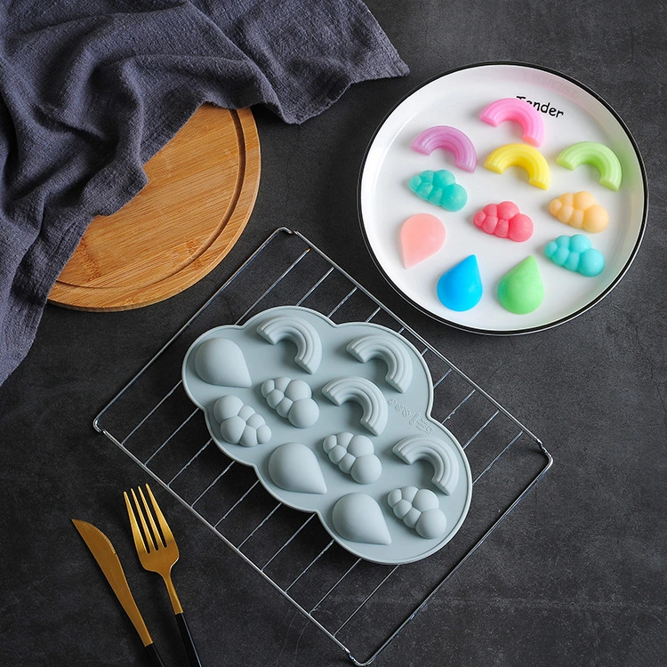 Rainbow Clouds Raindrop Silicone Cake Baking Chocolate Mold