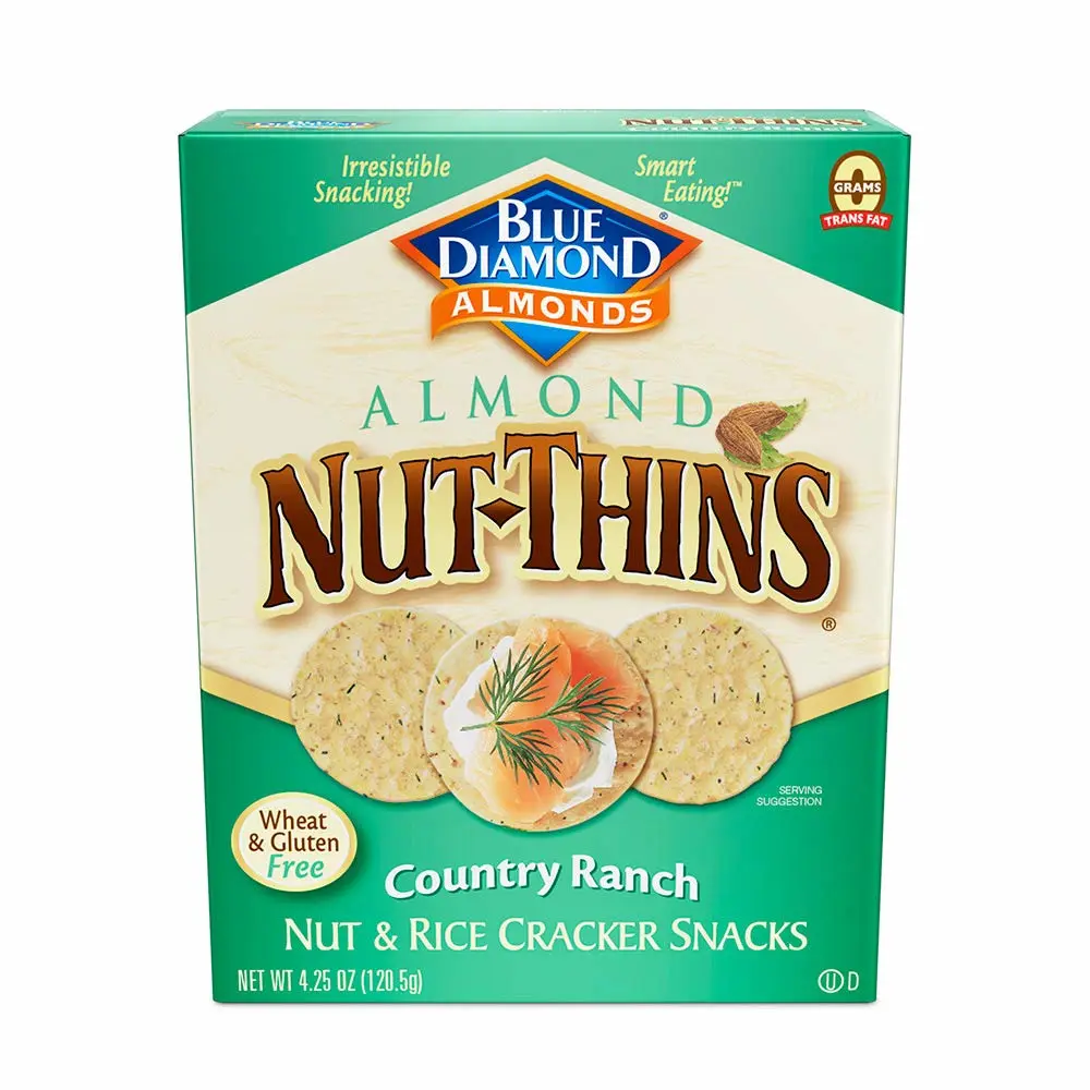 Blue Diamond Almonds, Country Ranch Nut Thin Crackers, 4.25oz