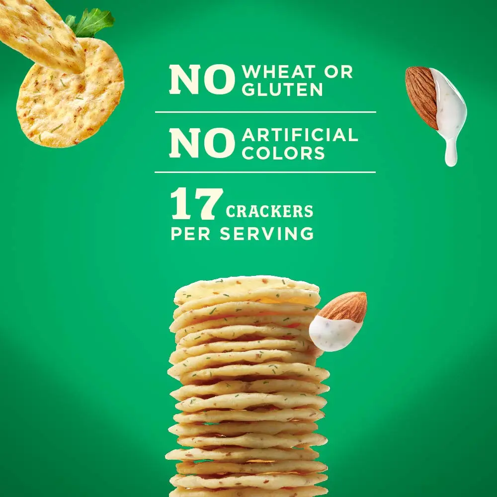 Blue Diamond Almonds Gluten Free Almond Nut-Thins Cracker Crisps, Country Ranch, 4.25 Ounce (Pack of 12)