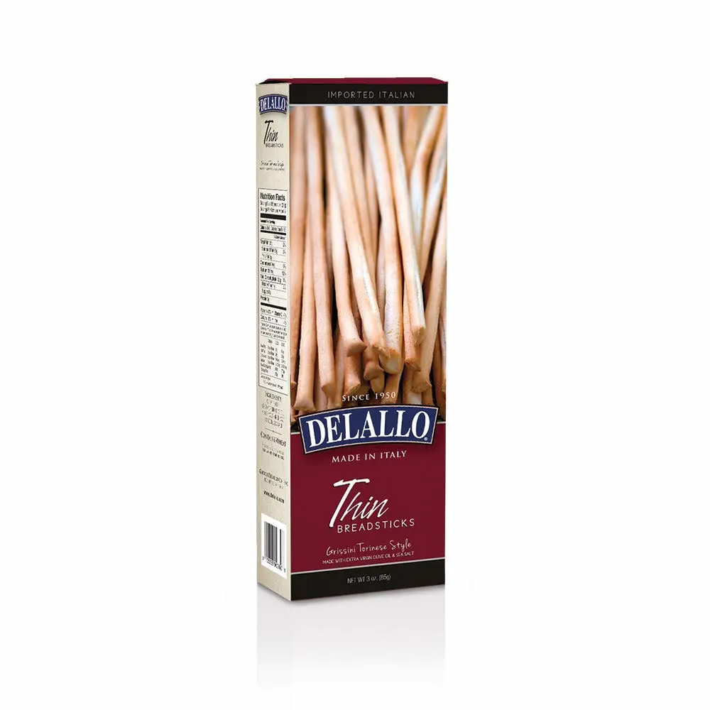 DeLallo Thin Torinese Breadsticks, 3.5-Ounce Packages (Pack of 12)