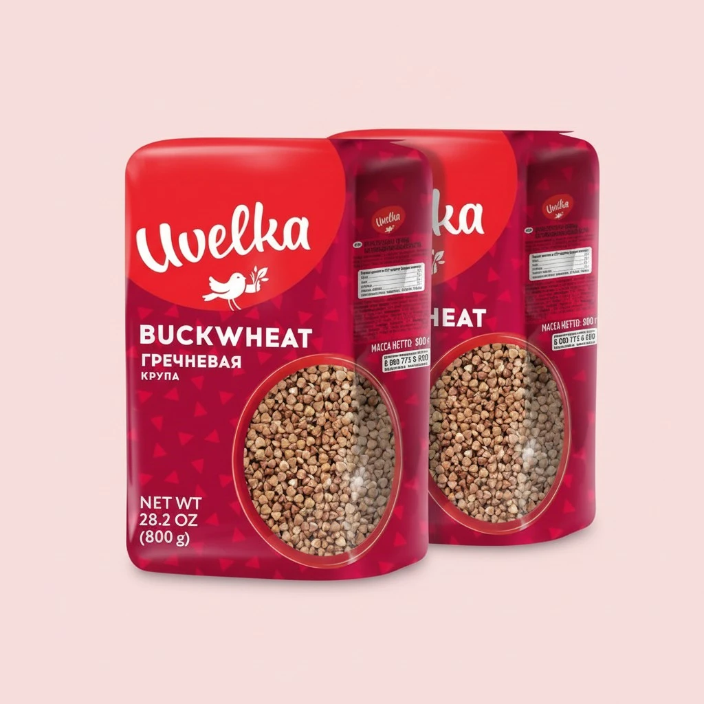 Uvelka Buckwheat Groats 800 Gram, Pack of 2