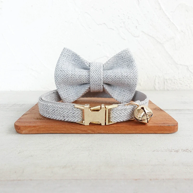 Pet Cat Collar Light Grey Double Soft