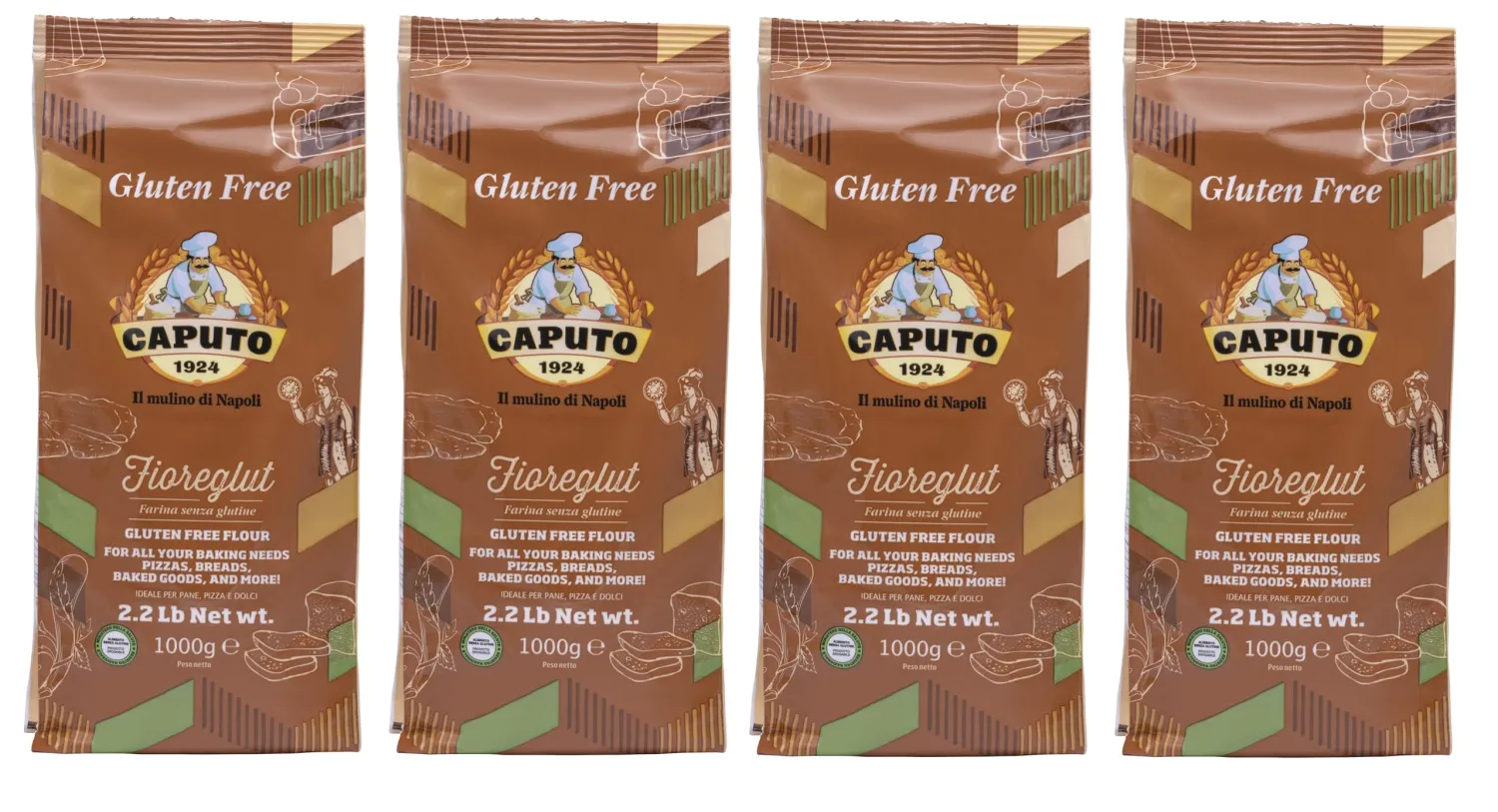 Antico Molino Napoli Antimo Caputo Pizza Flour, Gluten Free, 2.2 Pound (Pack of 4)