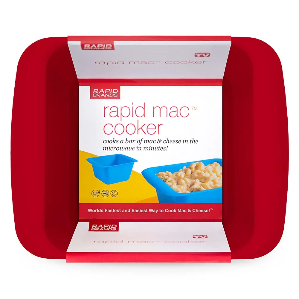 Rapid Mac Cooker | Microwave Macaroni & Cheese in 5 Minutes | Perfect for Dorm, Small Kitchen or Office | Dishwasher Safe, Microwaveable, BPA-Free | Red