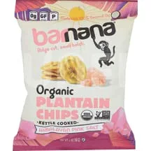 Barnana Organic Plantain Chips, Himalayan Pink Salt, 2 Ounce