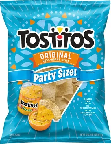Tostitos Tortilla Chips, Original Restaurant Style, Party Size, 17oz Bag
