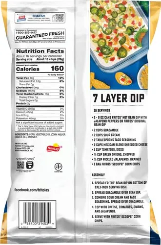 Fritos Scoops Original Corn Chips Party Size, 15.5 Ounce