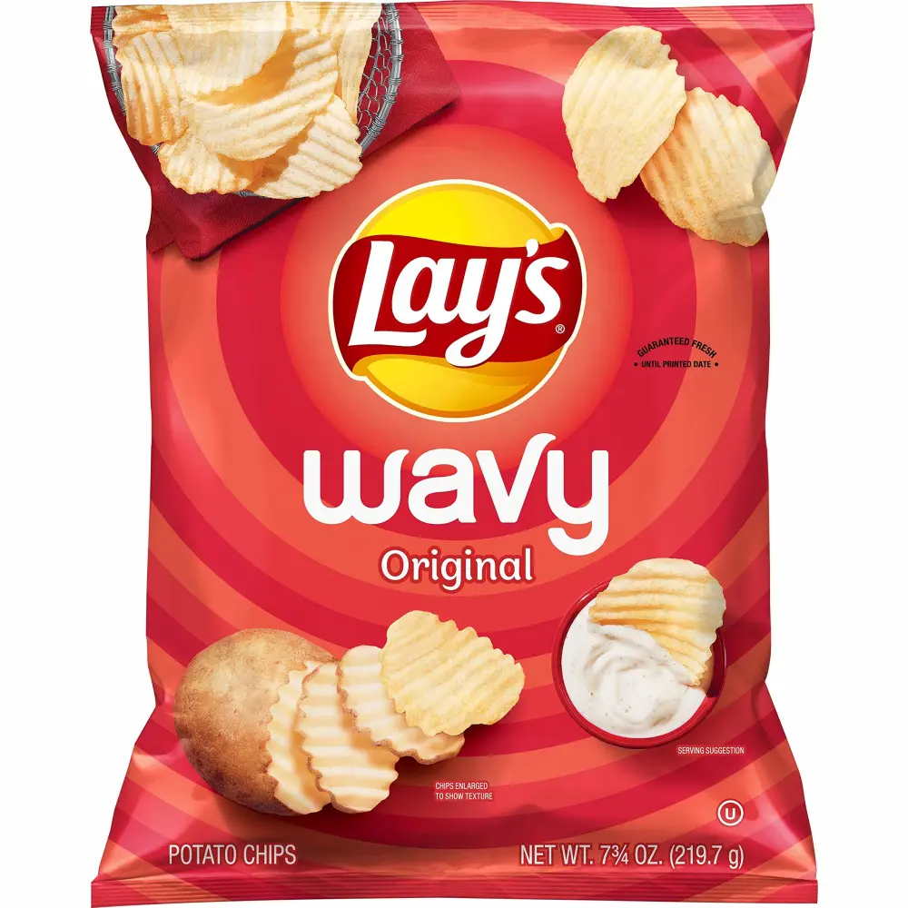 Lay's Wavy Potato Chips Original Flavor, 7.75 Oz