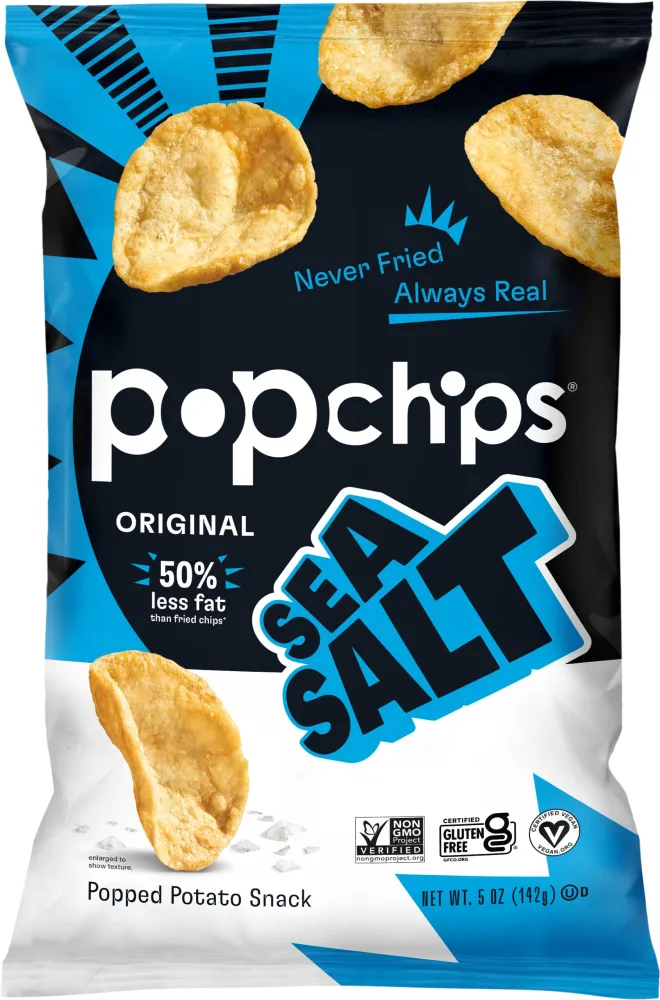 Popchips Sea Salt Potato Chips 5 oz Bags (Pack of 5)