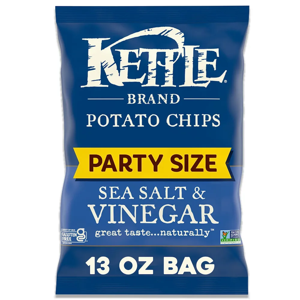 Kettle Brand Potato Chips Sea Salt & Vinegar Kettle Chips, 13 Oz