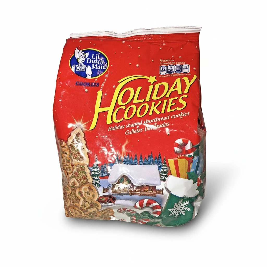 Lil Dutch Maid Holiday Shaped Shortbread Cookies! Santa! Gingerbread Men! Christmas Trees! With Red And Green Sugar Sprinkles! Delicious!, 2 Set of 40 Count