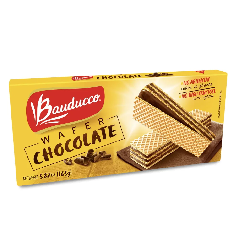 Bauducco Chocolate Wafers - Crispy Wafer Cookies With 3 Delicious, Indulgent Decadent Layers of Chocolate Flavored Cream - Delicious Sweet Snack or Dessert - 5.82oz (Pack of 1)