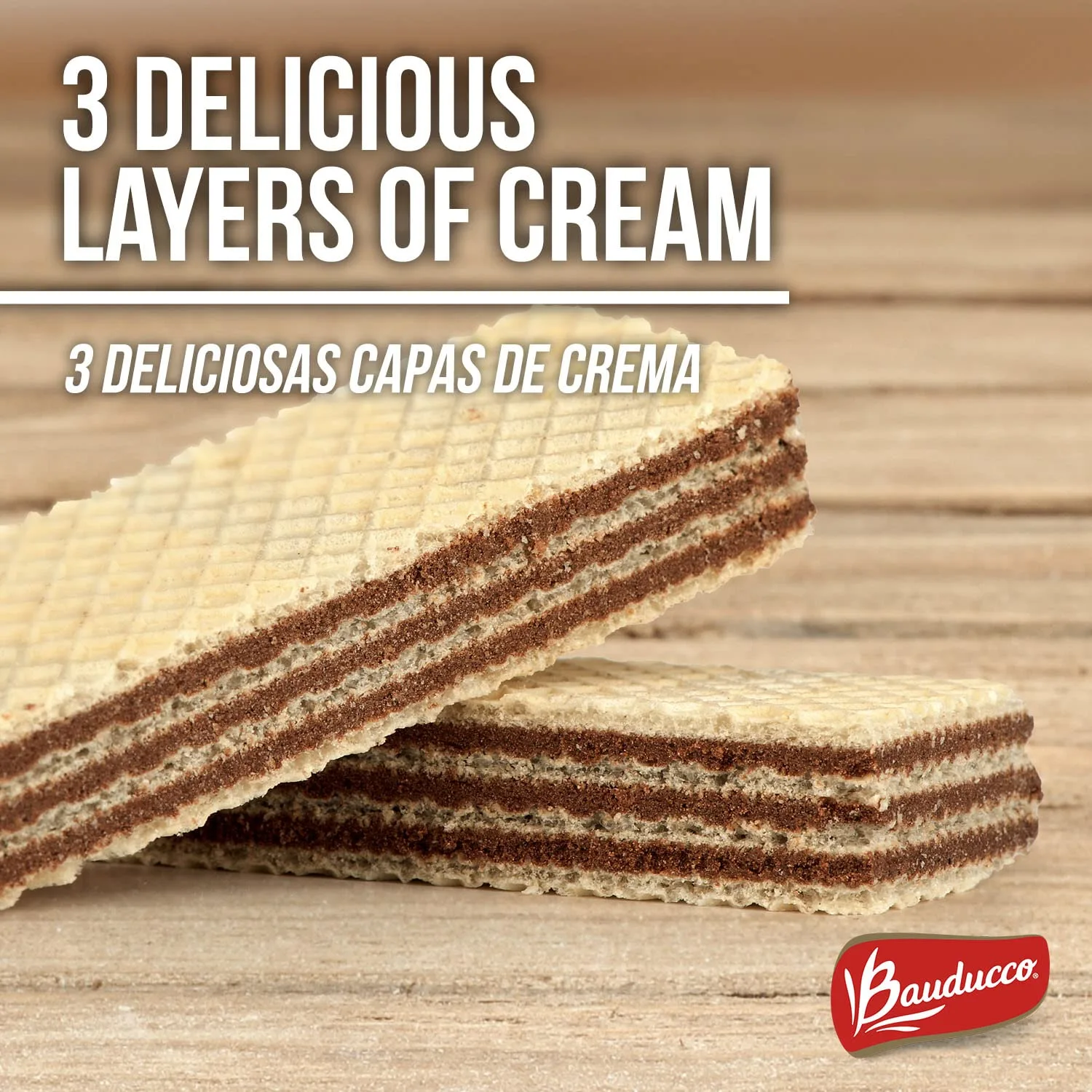 Bauducco Chocolate Wafers - Crispy Wafer Cookies With 3 Delicious, Indulgent Decadent Layers of Chocolate Flavored Cream - Delicious Sweet Snack or Dessert - 5.82oz (Pack of 1)