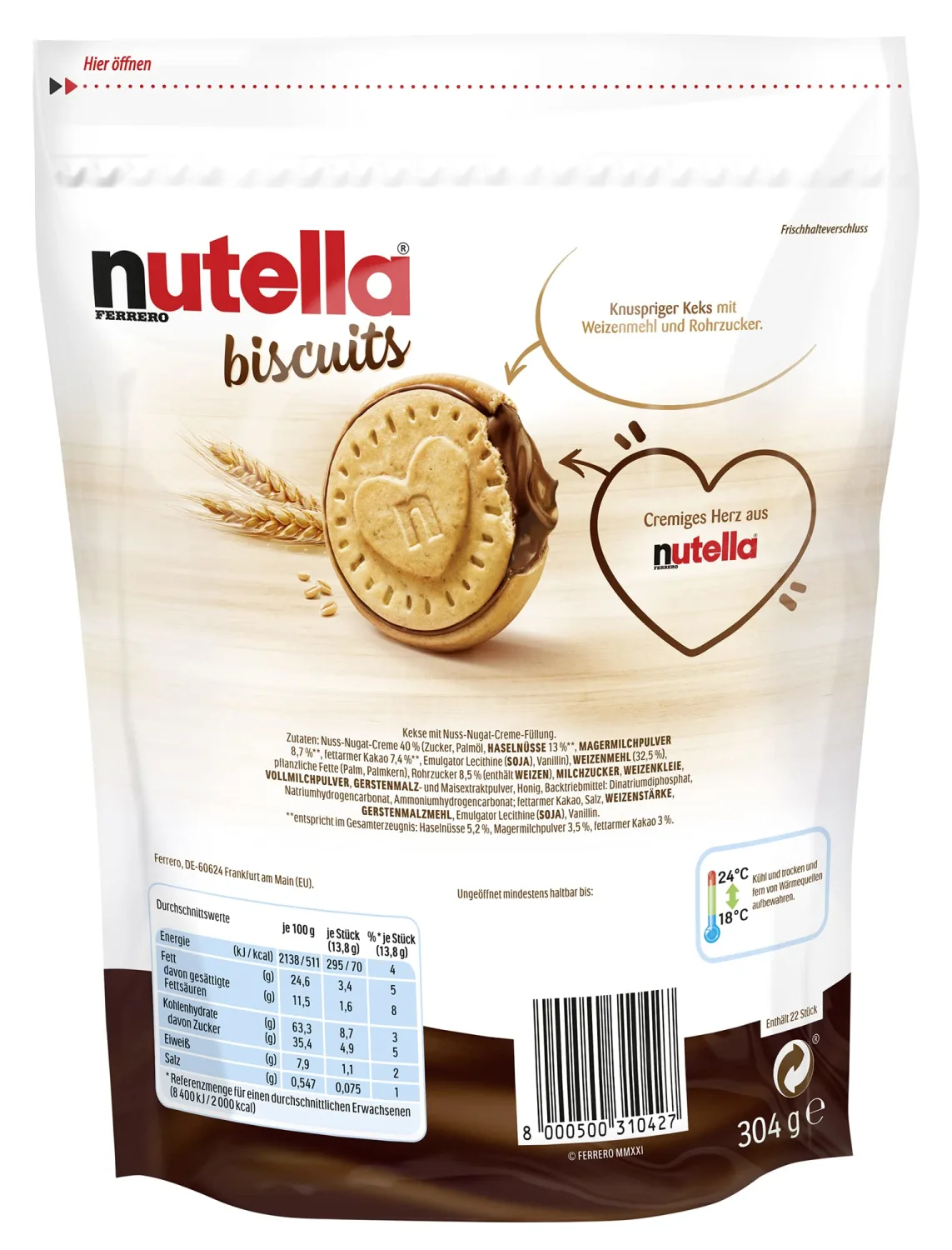 Nutella Biscuits Resealable Bag, 10.72 Oz