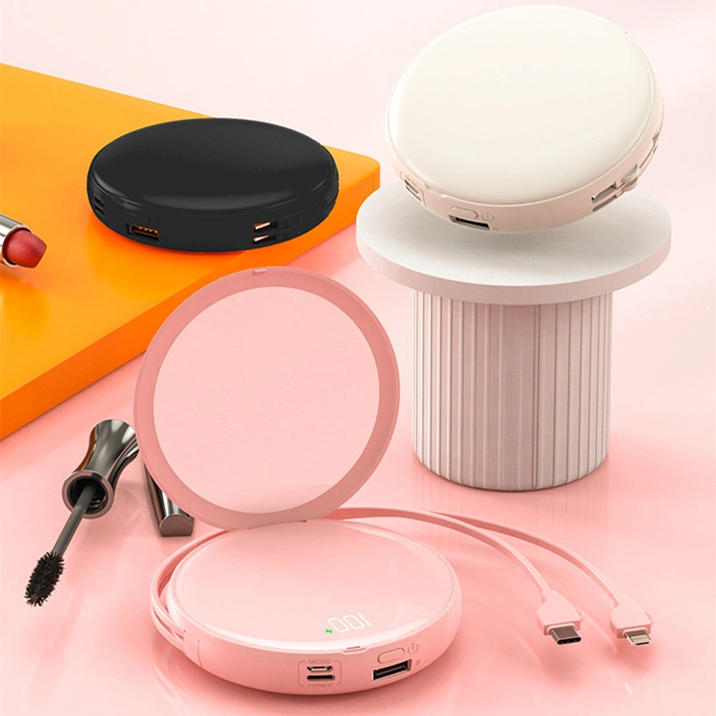 Mini Round Rechargeable Battery With Its Own Beauty Mirror