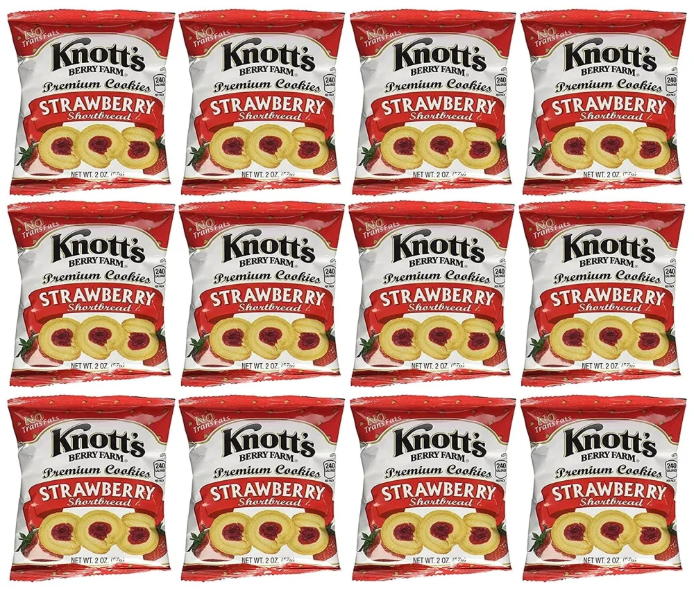 Knott's Berry Farm Strawberry Shortbread Cookies, 2 Oz (Pack of 12)