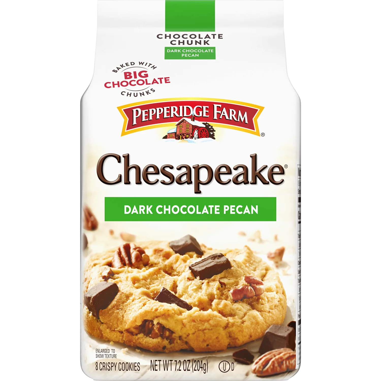 Pepperidge Farm Chesapeake Crispy Chesapeake Dark Chocolate Pecan Cookies, 7.2 oz. Bag