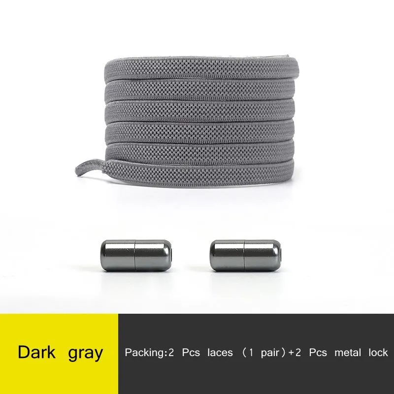 Elastic No Tie Shoelaces Semicircle Shoe Laces For Kids And Adult Sneakers Quick Lazy Metal Lock Laces Shoe Strings