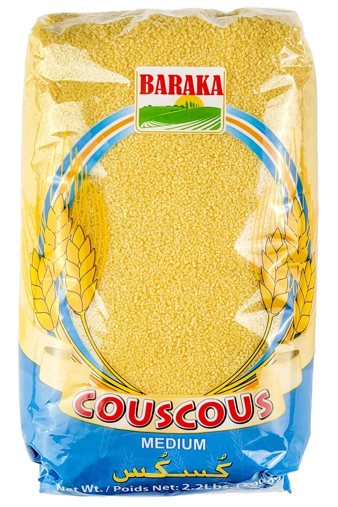 Baraka Premium Original Moroccan Couscous | 100% All Natural, Vegan, Non-GMO Fine Ancient Whole Wheat Grain, Made in Morocco | No Additives, No Preservatives 2.2lb (Pack of 1)