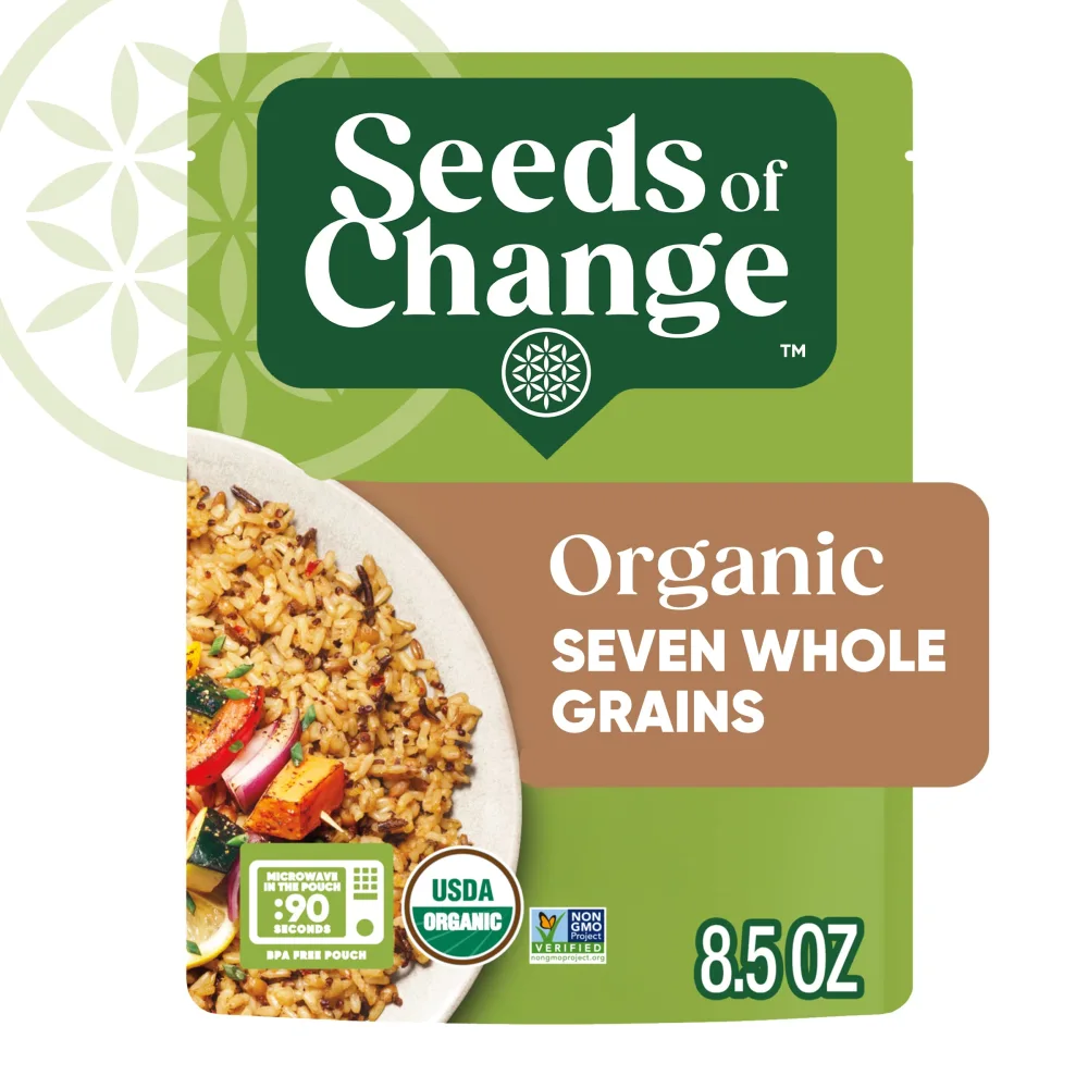 SEEDS OF CHANGE Certified Organic Seven Whole Grains Rice, Organic Food, 8.5 OZ Pouch