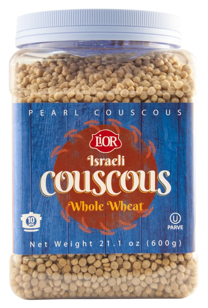 LiOR Israeli Pearl Couscous | Whole Wheat | Toasted Pasta | Non-Gmo | Vegan | Kosher | Jar | 21.1 Oz, 1.31 Pound (Pack of 1)