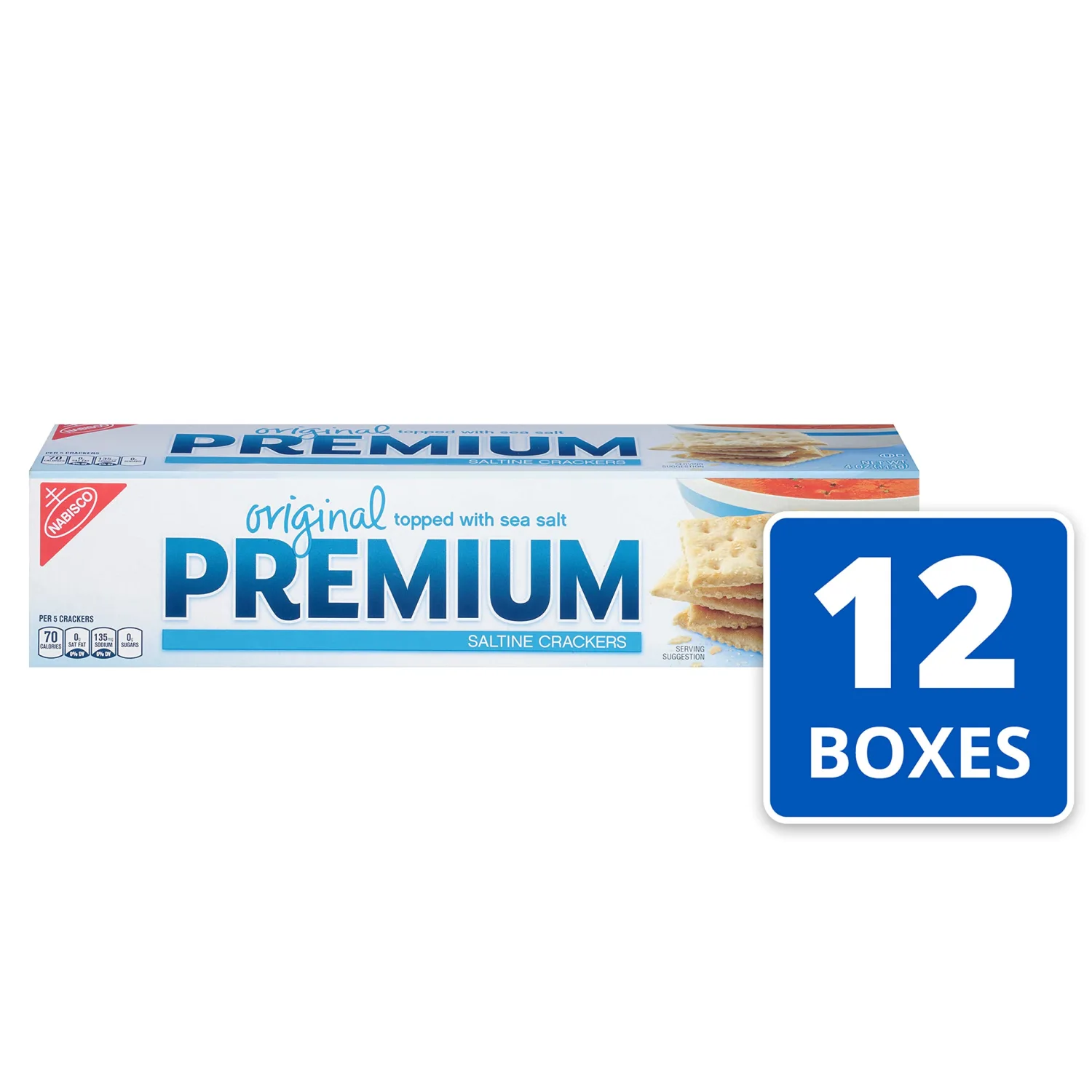 Premium Original Saltine Crackers, Lunch Snacks, Bulk Snacks, 12 - 4 oz Boxes