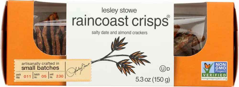 Raincoast Crisps Salty Date and Almond Crackers, 5.3 Ounce