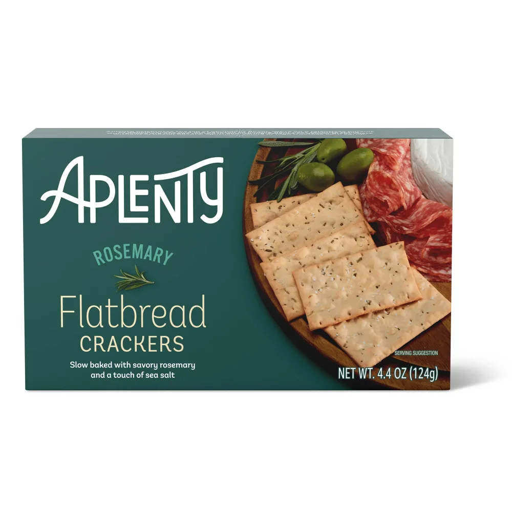 Zinc Brand, Aplenty Rosemary Flatbread Crackers, 4.4 Oz