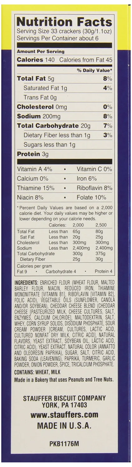 Stauffer's Whales Snack Crackers, Baked Cheddar, 7 Ounce