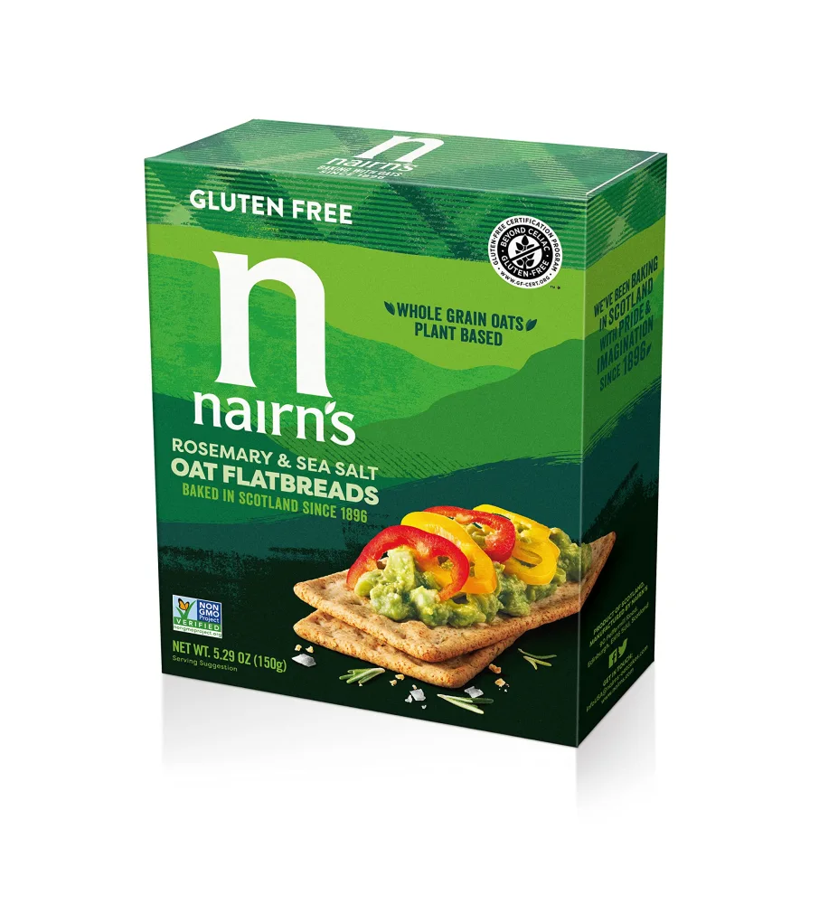 Nairn's Gluten Free Flatbread Crackers, Rosemary & Sea Salt, 5.29oz