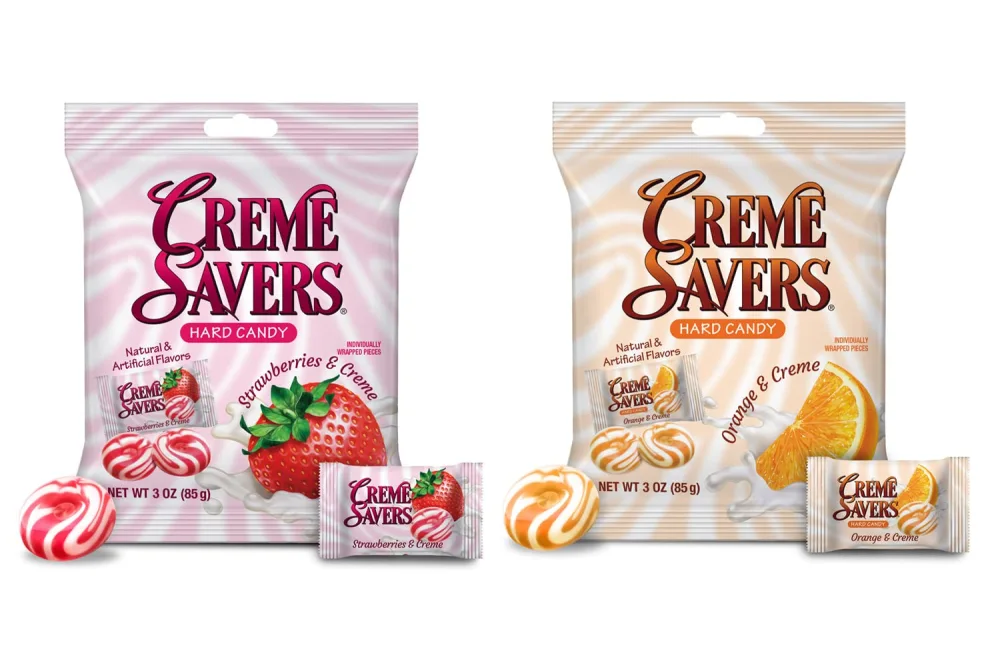 One Orange and Creme, Strawberry and Creme 3oz Bundle | The Original Classic Creme Savers Featuring the Taste of Fresh Fruit and Cream