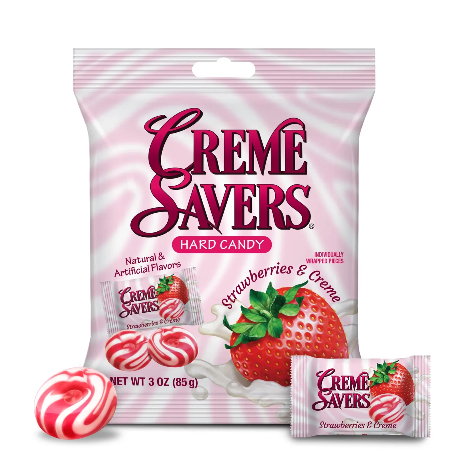 One Orange and Creme, Strawberry and Creme 3oz Bundle | The Original Classic Creme Savers Featuring the Taste of Fresh Fruit and Cream