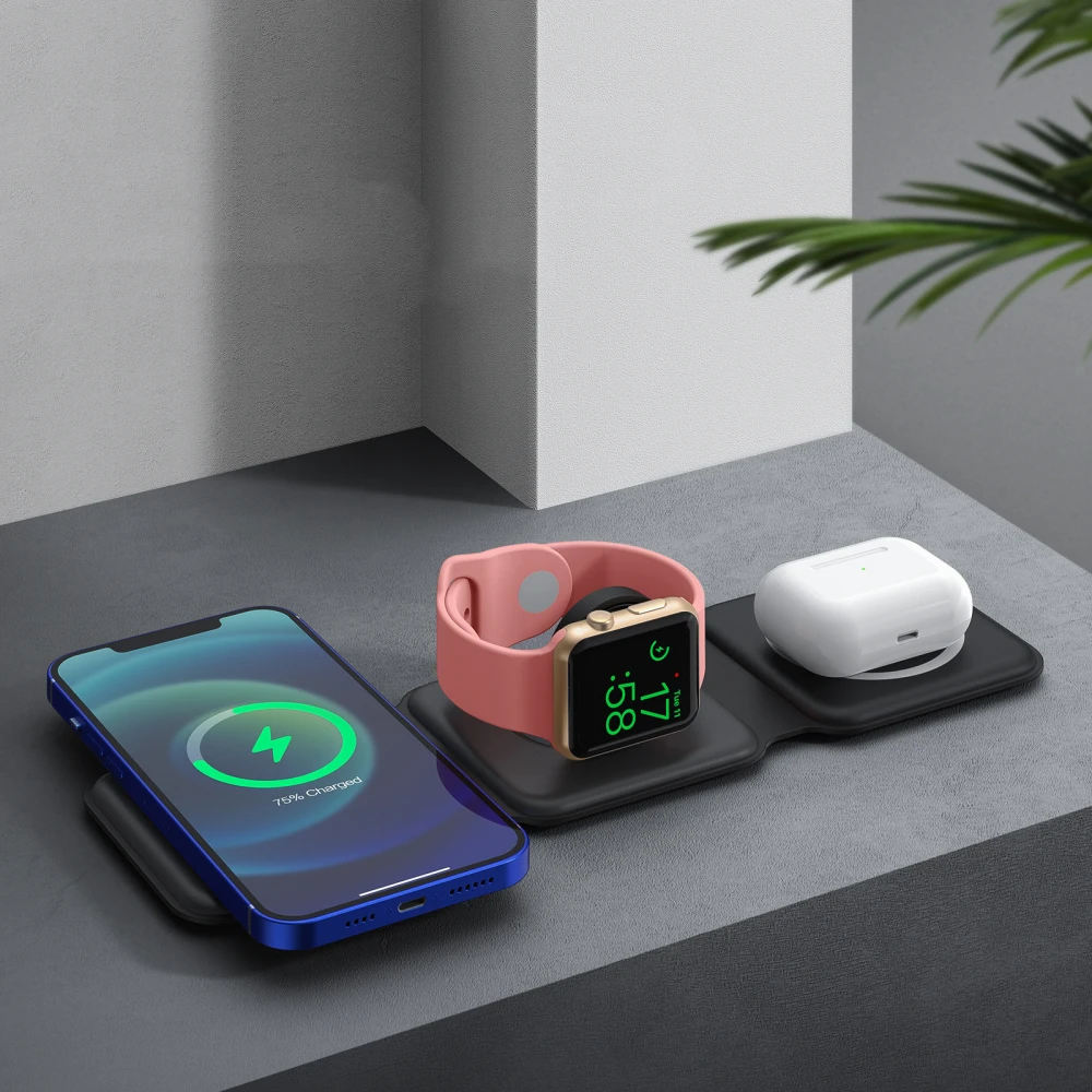 Home Fashion Minimalist Magnetic 3-in-1 Wireless Charger