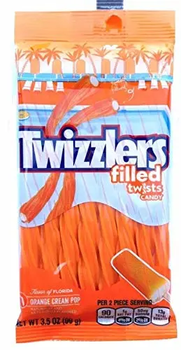Twizzlers Filled twists Candy Orange Cream Pop