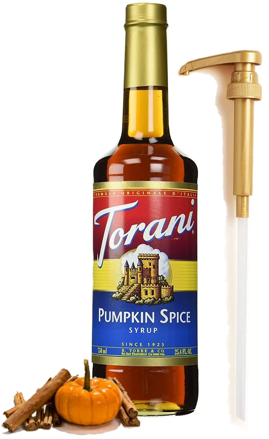 Pumpkin Spice Syrup for Coffee 25.4 Ounces with Fresh Finest Syrup Pump Dispenser
