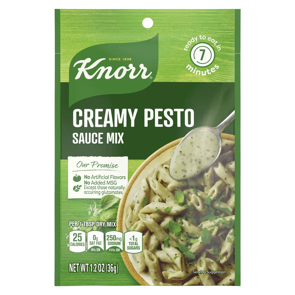 Knorr Sauce Mix Pasta Sauce For Simple Meals and Sides Creamy Pesto No Artificial Flavors, No Added Msg 1.2 oz, 24 Count