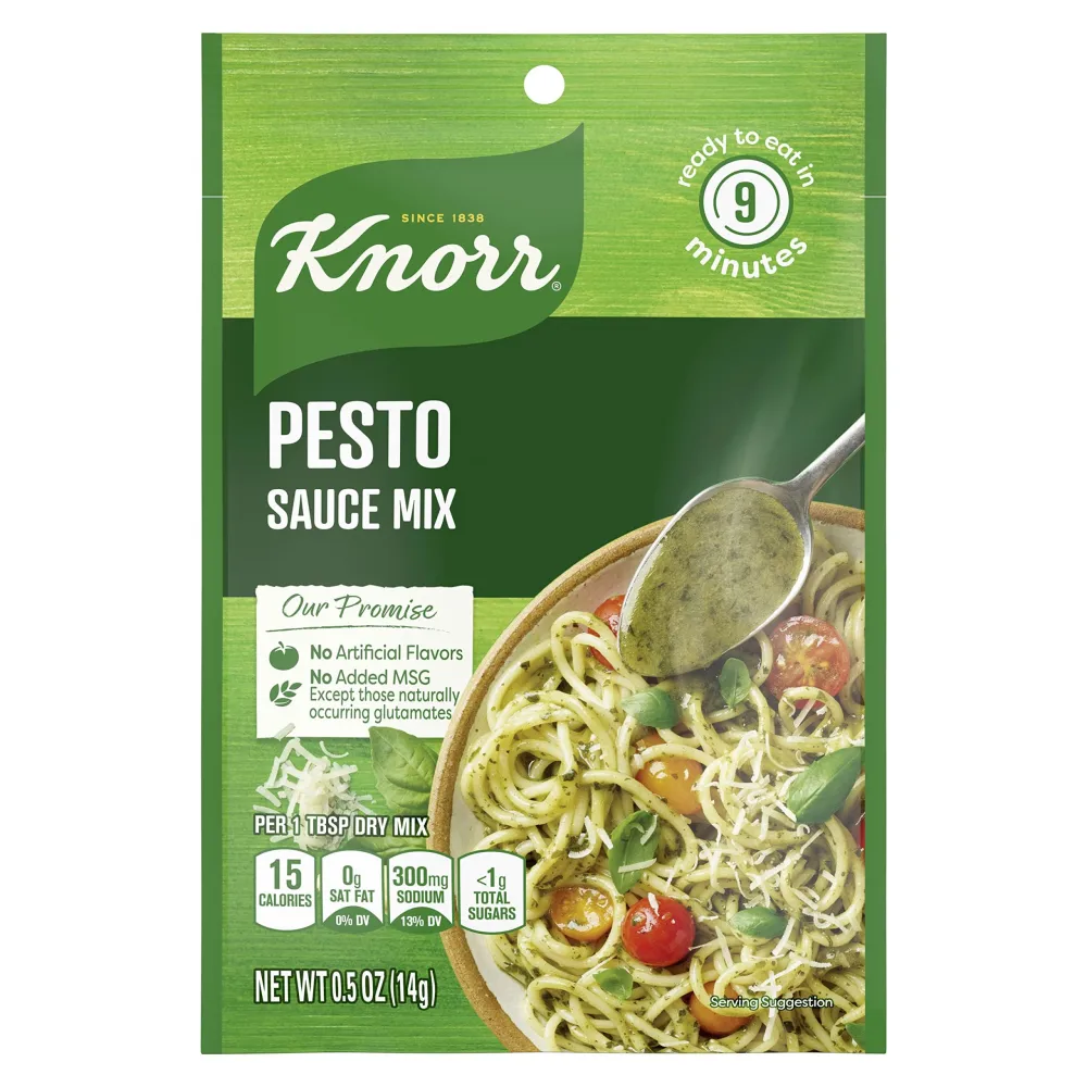 Knorr Sauce Mix Pasta Sauce For Simple Meals and Sides Pesto No Artificial Flavors, No Added MSG 0.5 oz, Pack of 24